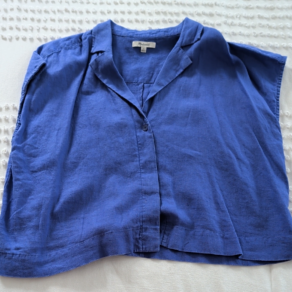 Madewell Royal Blue Linen Women's Blouse